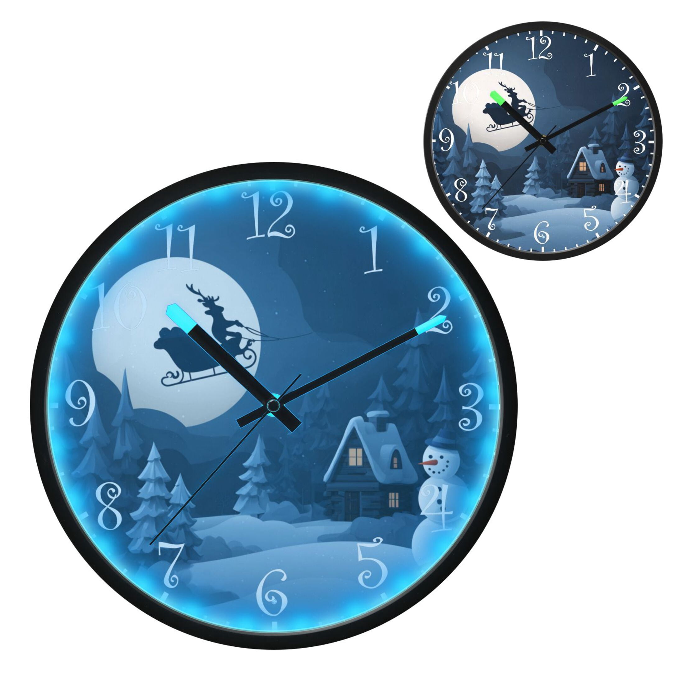Voice Activated Clock with Glow Light 12 Inch Large Silent Wall Clock ...
