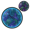 thumbnail image 1 of Voice Activated Clock with Glow Light 12 Inch Large Silent Wall Clock Battery Operated for Home Decor Peacock Feathers Pattern, 1 of 8