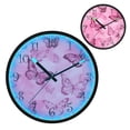 thumbnail image 1 of Voice Activated Clock with Glow Light 12 Inch Large Silent Wall Clock Battery Operated for Home Decor Pink Butterfly Pattern, 1 of 8