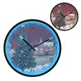 thumbnail image 1 of Voice Activated Clock with Glow Light 12 Inch Large Silent Wall Clock Battery Operated for Home Decor Pink Christmas Trees and Houses, 1 of 8