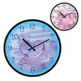 thumbnail image 1 of Voice Activated Clock with Glow Light 12 Inch Large Silent Wall Clock Battery Operated for Home Decor Pink Heart-shaped Glass, 1 of 8