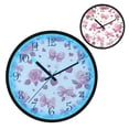 thumbnail image 1 of Voice Activated Clock with Glow Light 12 Inch Large Silent Wall Clock Battery Operated for Home Decor Pink Roses and Bows, 1 of 8