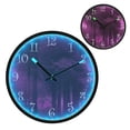 thumbnail image 1 of Voice Activated Clock with Glow Light 12 Inch Large Silent Wall Clock Battery Operated for Home Decor Purple Forest, 1 of 8