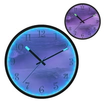 Voice Activated Clock with Glow Light 12 Inch Large Silent Wall Clock Battery Operated for Home Decor Purple Mist