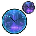 thumbnail image 1 of Voice Activated Clock with Glow Light 12 Inch Large Silent Wall Clock Battery Operated for Home Decor Purple Neon Waterfall, 1 of 8