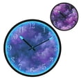 thumbnail image 1 of Voice Activated Clock with Glow Light 12 Inch Large Silent Wall Clock Battery Operated for Home Decor Purple and Black Tie-dye Texture, 1 of 8