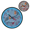 thumbnail image 1 of Voice Activated Clock with Glow Light 12 Inch Large Silent Wall Clock Battery Operated for Home Decor Red Berries and Robin Birds, 1 of 8