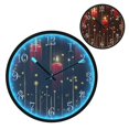 thumbnail image 1 of Voice Activated Clock with Glow Light 12 Inch Large Silent Wall Clock Battery Operated for Home Decor Red Candles, 1 of 8