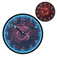 thumbnail image 1 of Voice Activated Clock with Glow Light 12 Inch Large Silent Wall Clock Battery Operated for Home Decor Red Rose Arrangements, 1 of 8