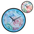 thumbnail image 1 of Voice Activated Clock with Glow Light 12 Inch Large Silent Wall Clock Battery Operated for Home Decor Roses Pattern, 1 of 8