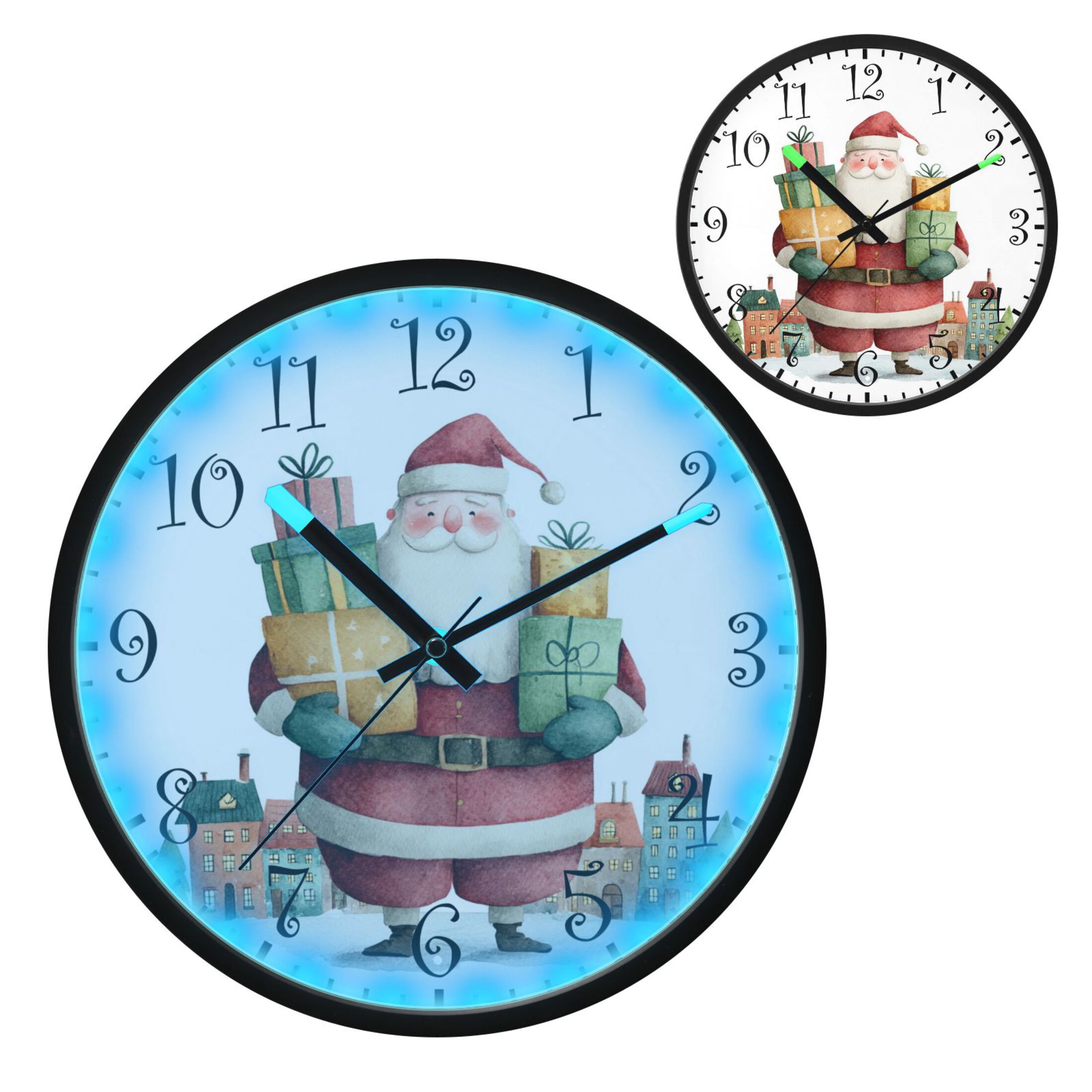 Voice Activated Clock with Glow Light 12 Inch Large Silent Wall Clock ...