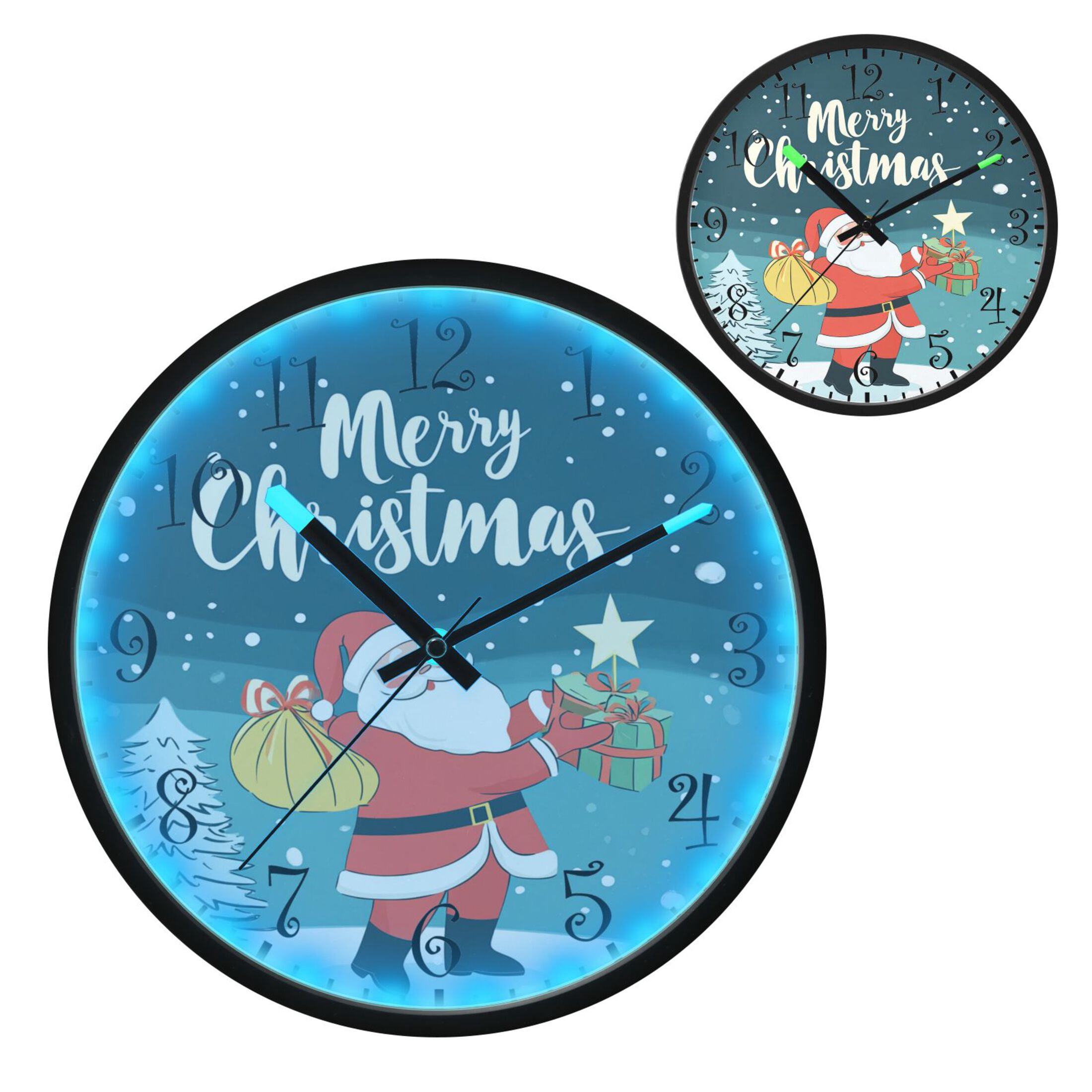 Voice Activated Clock with Glow Light 12 Inch Large Silent Wall Clock ...