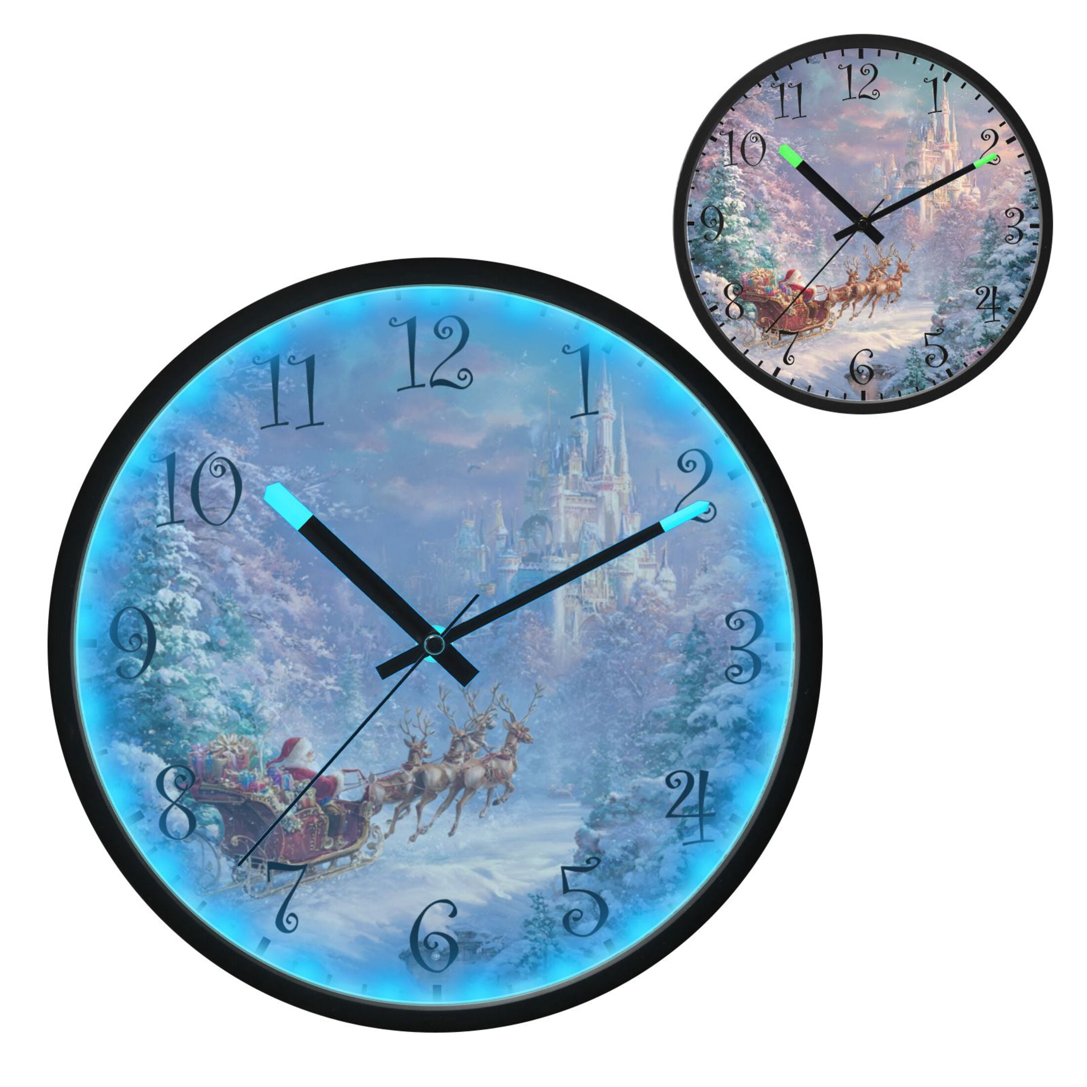 Voice Activated Clock with Glow Light 12 Inch Large Silent Wall Clock ...