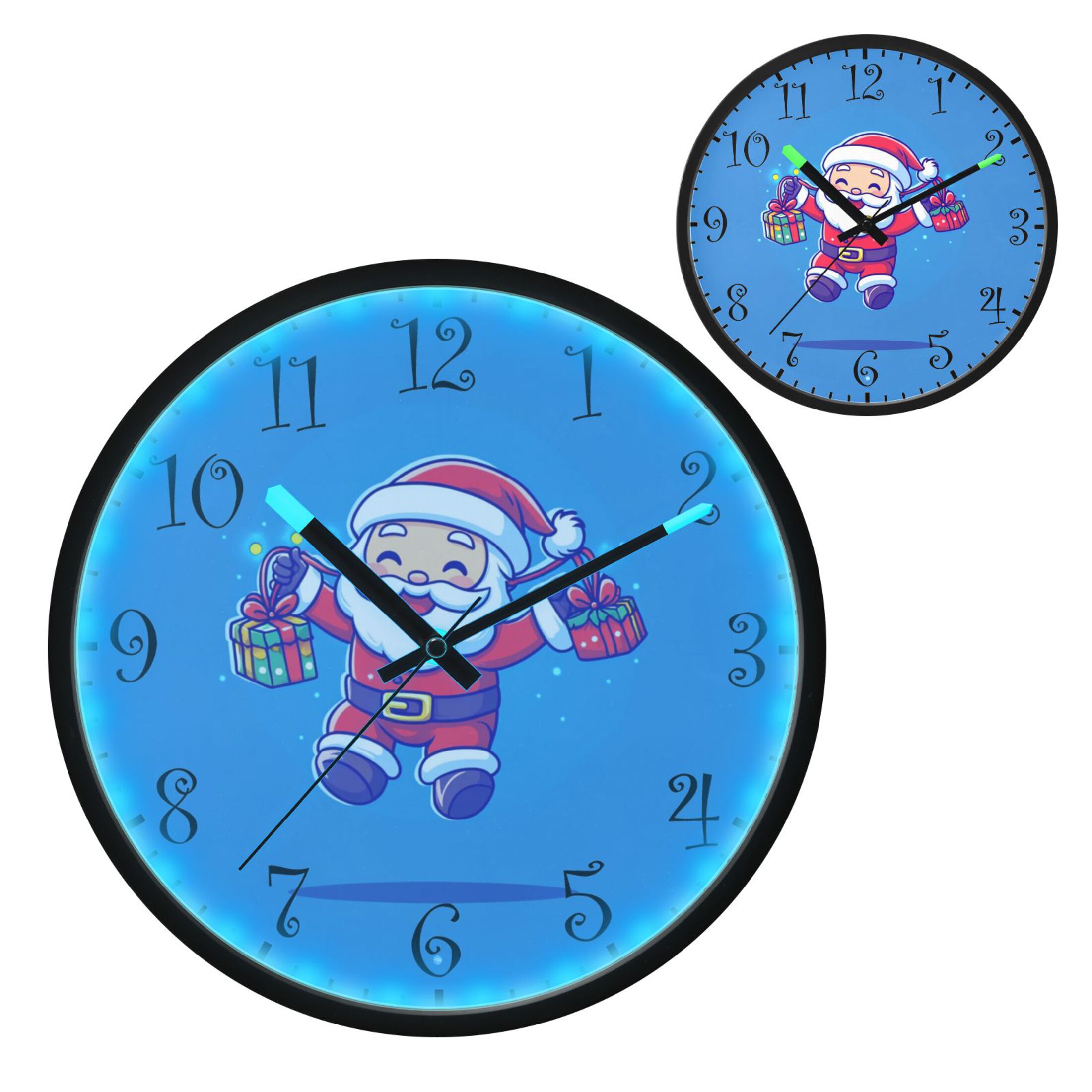 Voice Activated Clock with Glow Light 12 Inch Large Silent Wall Clock ...