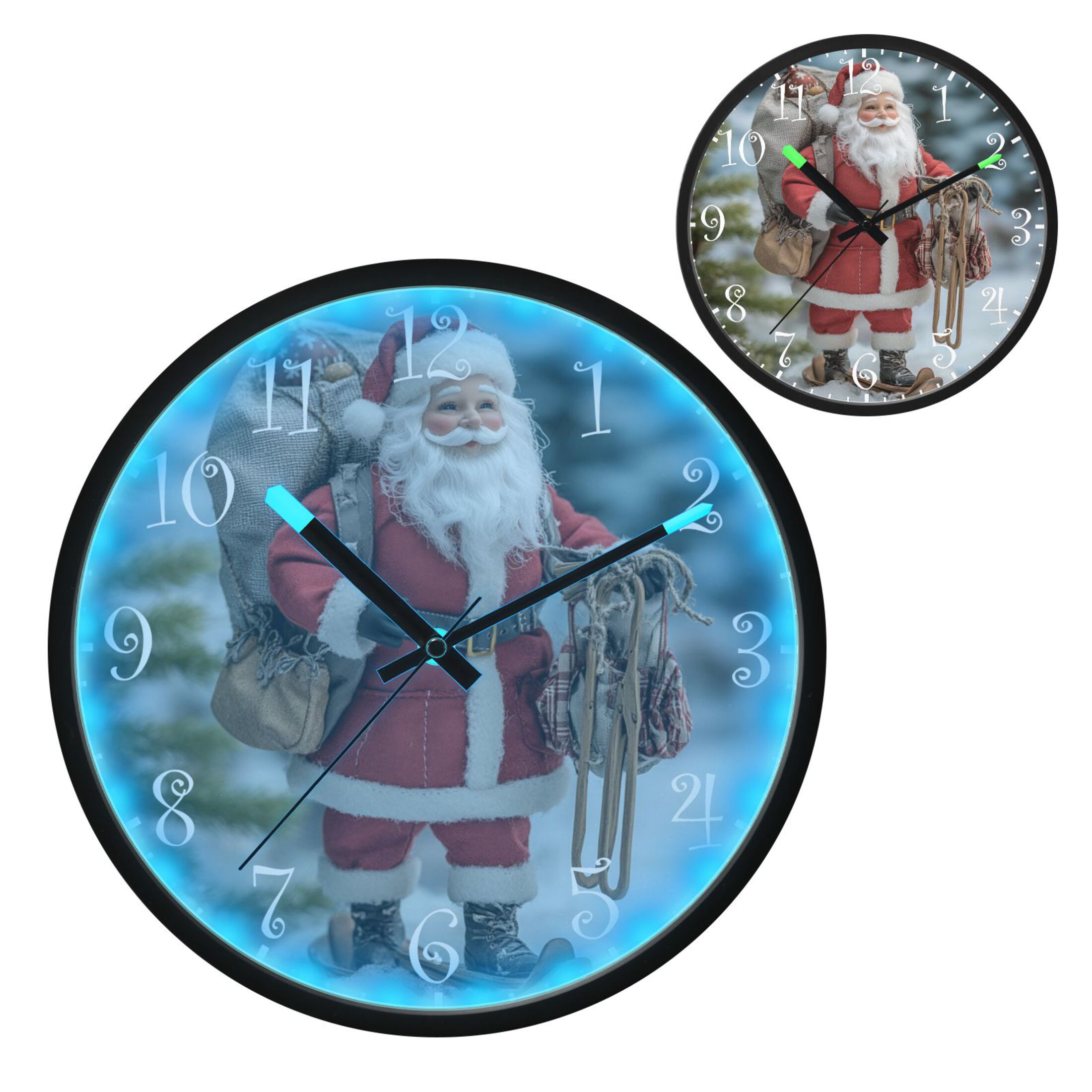 Voice Activated Clock with Glow Light 12 Inch Large Silent Wall Clock ...