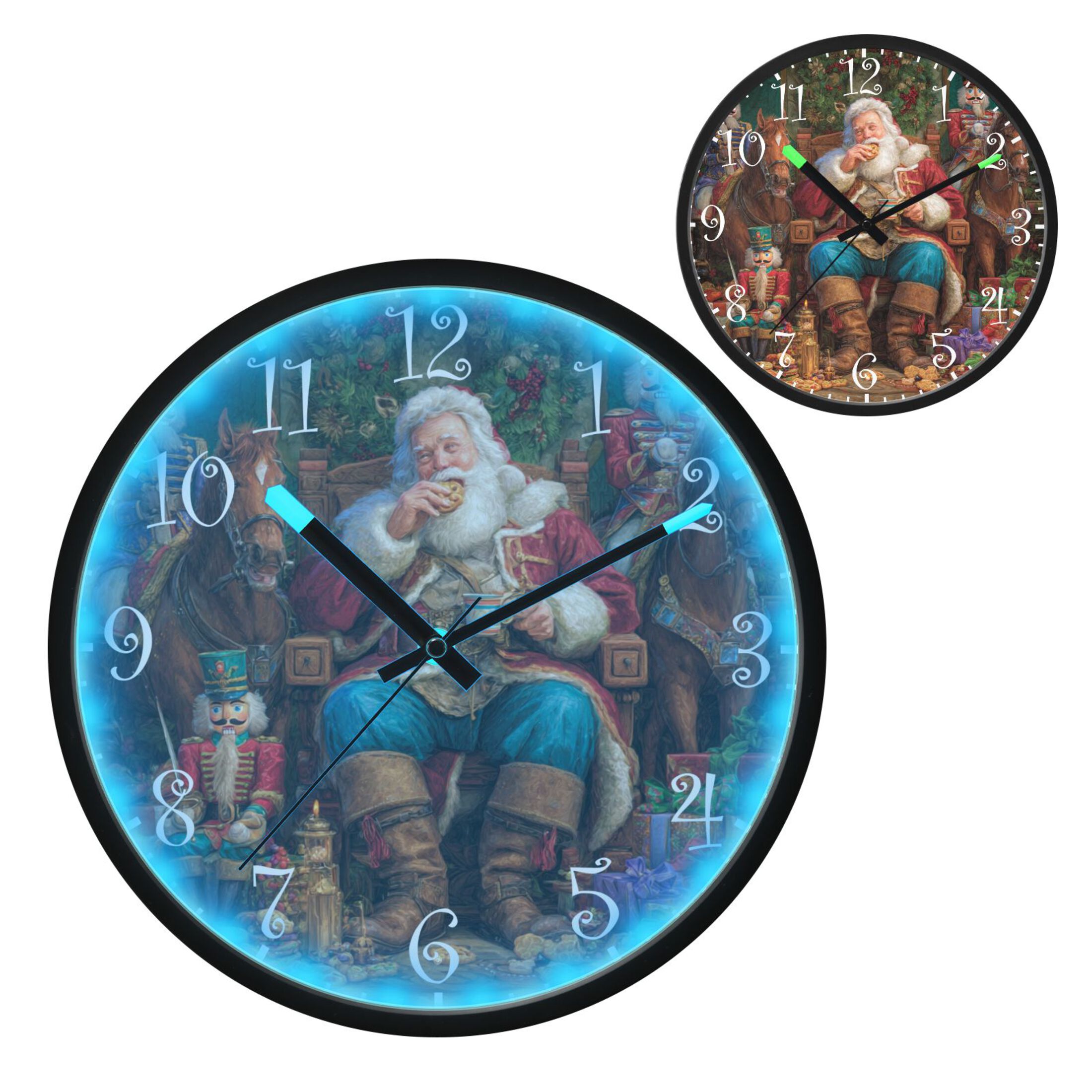 Sata Clock Voice Activated Clock with Glow Light 12 Inch Large Silent Wall Clock ...