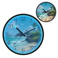 thumbnail image 1 of Voice Activated Clock with Glow Light 12 Inch Large Silent Wall Clock Battery Operated for Home Decor Serene Beach Scene, 1 of 8