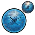 thumbnail image 1 of Voice Activated Clock with Glow Light 12 Inch Large Silent Wall Clock Battery Operated for Home Decor Shark Swimming in The Ocean, 1 of 8
