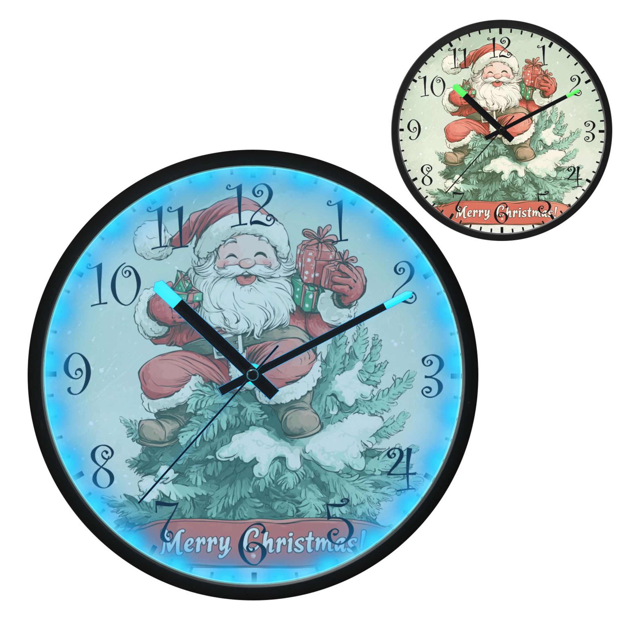 Voice Activated Clock with Glow Light 12 Inch Large Silent Wall Clock ...