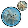 thumbnail image 1 of Voice Activated Clock with Glow Light 12 Inch Large Silent Wall Clock Battery Operated for Home Decor Starfish with Flowers, 1 of 8