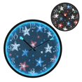 thumbnail image 1 of Voice Activated Clock with Glow Light 12 Inch Large Silent Wall Clock Battery Operated for Home Decor Stars Doodle Pattern, 1 of 8