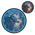 thumbnail image 1 of Voice Activated Clock with Glow Light 12 Inch Large Silent Wall Clock Battery Operated for Home Decor Strong Wolf, 1 of 8