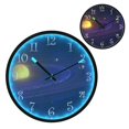 thumbnail image 1 of Voice Activated Clock with Glow Light 12 Inch Large Silent Wall Clock Battery Operated for Home Decor The Solar System, 1 of 8