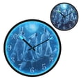 thumbnail image 1 of Voice Activated Clock with Glow Light 12 Inch Large Silent Wall Clock Battery Operated for Home Decor Three Blue Wolves, 1 of 8