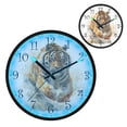 thumbnail image 1 of Voice Activated Clock with Glow Light 12 Inch Large Silent Wall Clock Battery Operated for Home Decor Tiger in Action, 1 of 8