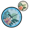 thumbnail image 1 of Voice Activated Clock with Glow Light 12 Inch Large Silent Wall Clock Battery Operated for Home Decor Tropical Leaves and Flowers, 1 of 8