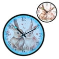 thumbnail image 1 of Voice Activated Clock with Glow Light 12 Inch Large Silent Wall Clock Battery Operated for Home Decor Two Cute Bunnies Pattern, 1 of 8