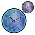 thumbnail image 1 of Voice Activated Clock with Glow Light 12 Inch Large Silent Wall Clock Battery Operated for Home Decor Water Lilies and Weeping Willows, 1 of 8