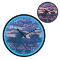 thumbnail image 1 of Voice Activated Clock with Glow Light 12 Inch Large Silent Wall Clock Battery Operated for Home Decor Wild Horses Running, 1 of 8