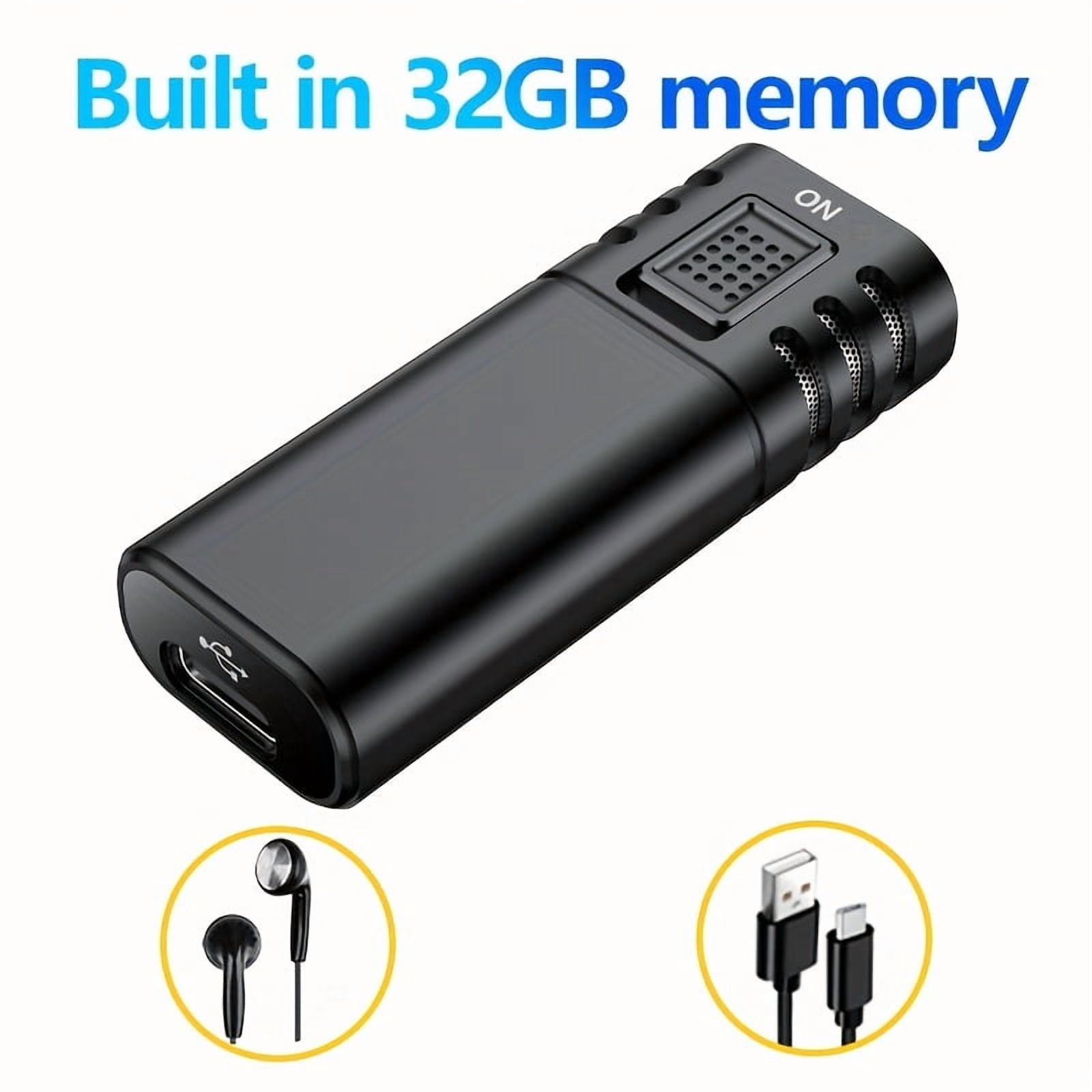 Voice Activated Recorder with Playback, Portable Noise-Canceling Digital Recorder for Computer File Transfer