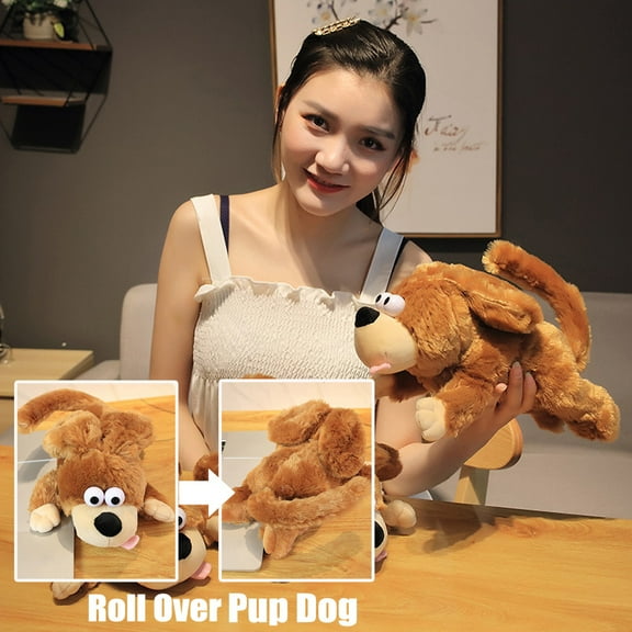 Voice Activated Tumbles Roll Over Pup Dog Toy Realistic Plush Interactive Dog