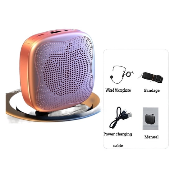Voice Amplifier Megaphone Mini Speaker With Microphone Rechargeable Ultralight Bluet-ooth Loudspeaker For Teachers ,Wide Coverage Area