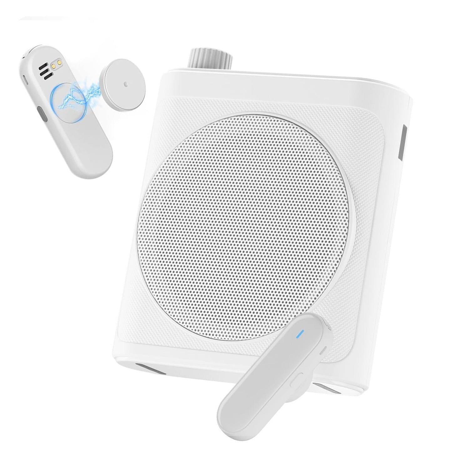 Voice Amplifier for Teachers with Wireless Magnetic Lavalier Microphone, Bluetooth Portable Rechargeable Speaker, 2 Mics for Classroom, Meetings, Speeches, Outdoor