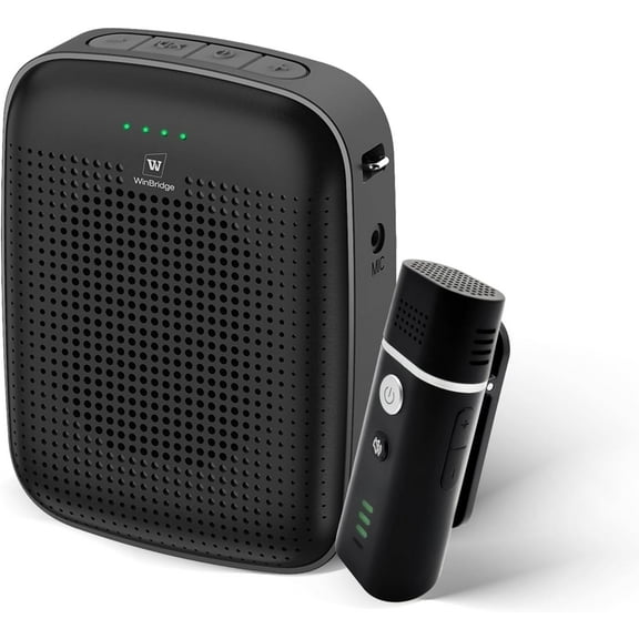 HW HAOWORKS Wireless Lavalier Microphone,Mini Mic with Speaker,Voice Amplifier for Teachers Classroom,Tour Guide - A006