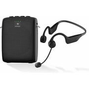 HW HAOWORKS Voice Amplifier Wireless Microphone Earhook, Porable Speaker and Mic, Mini PA System with Crystal-Clear Original Sound, Fitness Ear-Secured Microphone for Public Speaking WB007