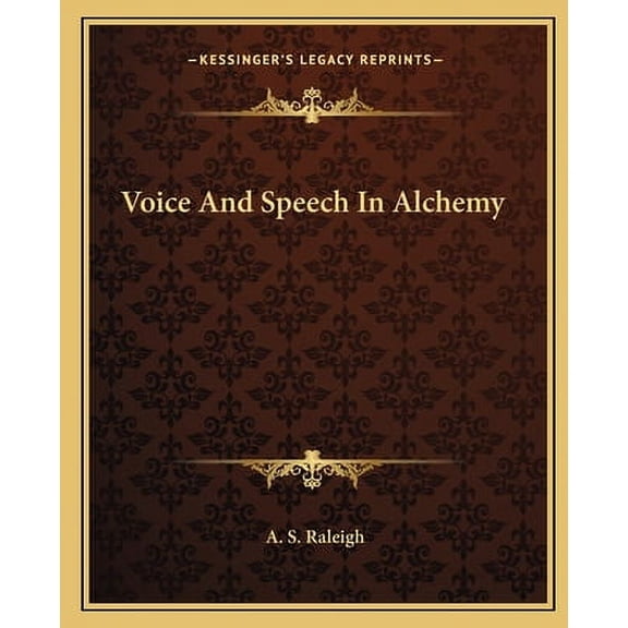 Voice And Speech In Alchemy (Paperback)