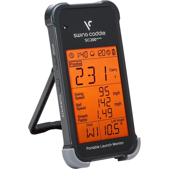 Voice Caddie SC200Plus Portable Golf Launch Monitor and Swing Analyzer with Real-Time Shot Data Tracking - 12-Hour Battery Life