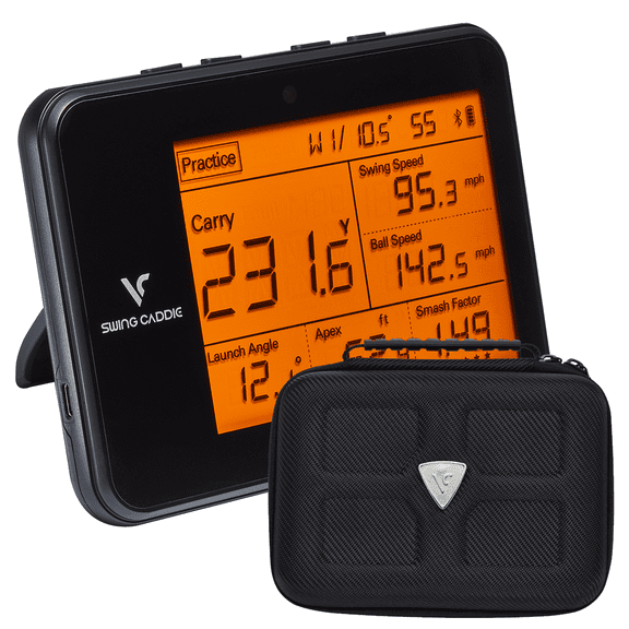 Voice Caddie SC300i Portable Golf Launch Monitor & Swing Analyzer with SC300 Carrying Hard Case Bundle | Real-Time Shot Data Tracking | Golf Swing Trainer Indoor & Outdoor | Up to 20-Hour Batt