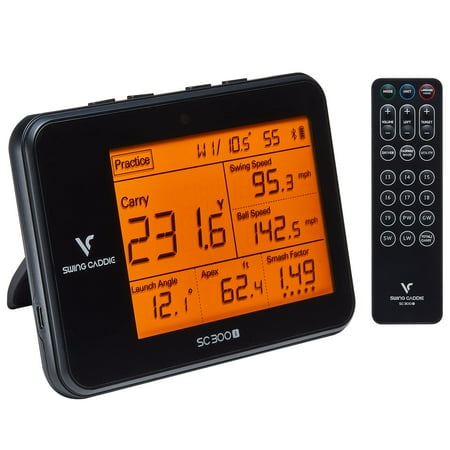 VoiceCaddie - SC300i Swing Caddie Portable Golf Launch Monitor with Real Time Shot Data Tracking - Black