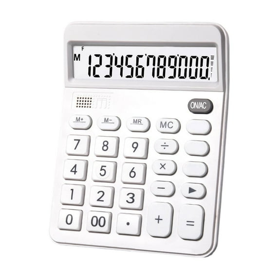 Voice Calculator 12-Digit Desktop Calculator with Mechanical Keyboard Feel, Solar & Battery Powered, Auto Shut-Off, GT/M Functions for Home Office Finance Use – 1 Pack