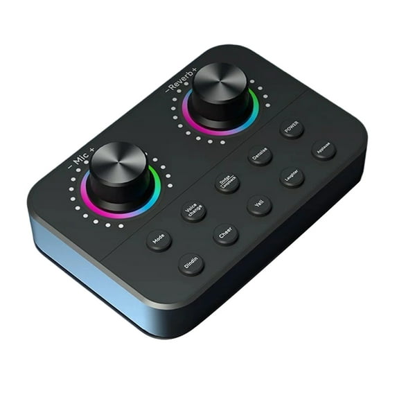 Voice Changer Device With 4 Sound Effect Lighting Handheld Microphone Sound Effects Machine Karaoke Small Live Broadcast