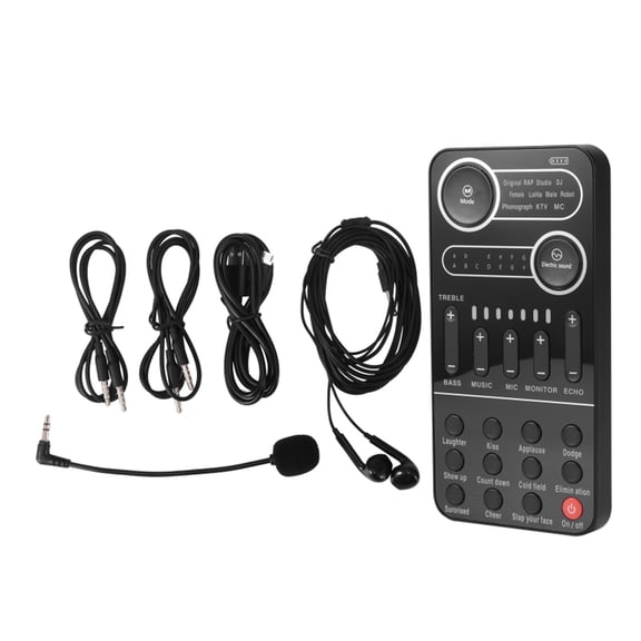 Voice Changer Mini Sound Card Set Portable Multi Voice Effects External Sound Card For Phone PC Live Broadcast ,Easy to Operate