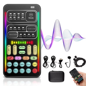 Voice Changer, Portable Handheld Game Voice Changer with Microphone Headphones and Multifunctional Sound Effects, Audio Mixer, i9 Live Sound Card kit Suitable for PS4/PS5/Xbox One/PC/Phone/Laptops