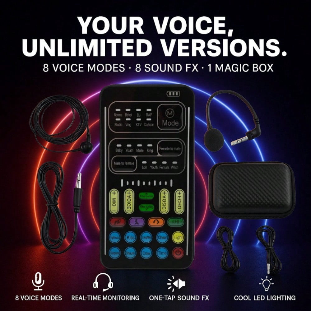 Voice Changer Set ,I9 Multifunction Portable Recording Mini Sound Card ...