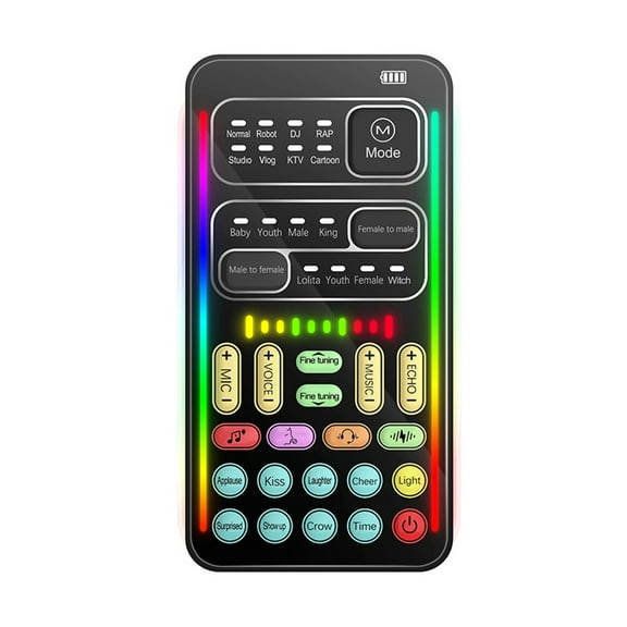 Voice Changer with 8 Live Streaming Modes BT 5.0, Adjustable Sound and Music for Content Creation