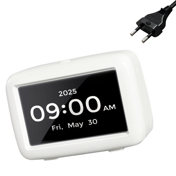 Voice Command Memory Helper Clock 4.3 Inch Screen 8 Theme Choices Clear Readout Numbers Great For Assisted Living